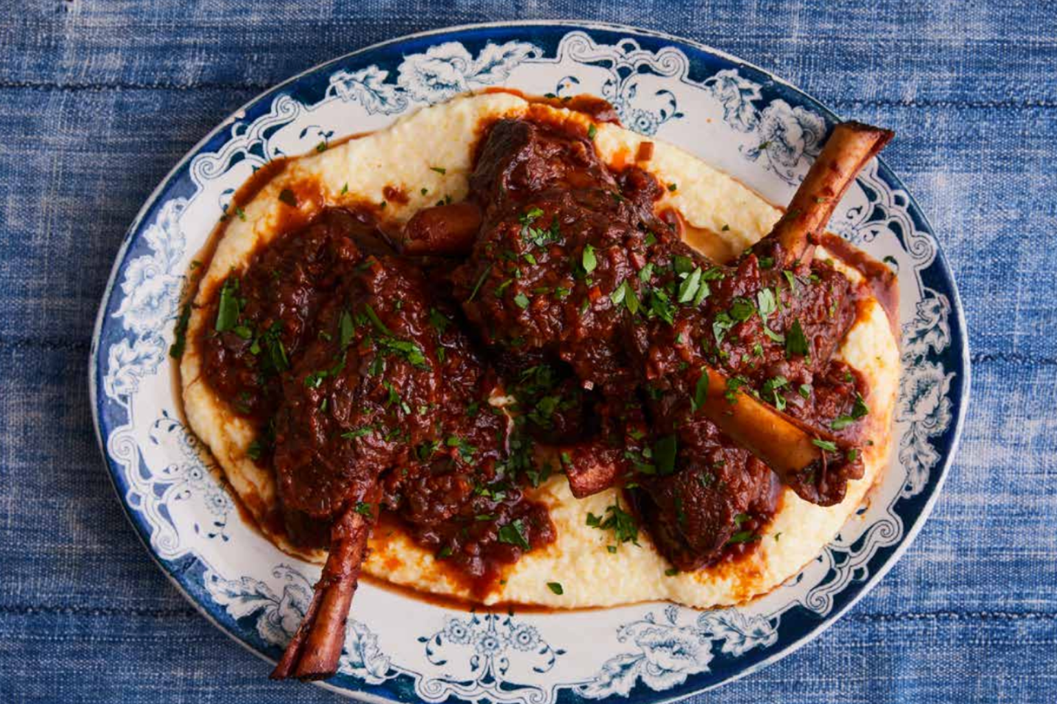 Braised Lamb Shanks with Cranberry, Rosemary & Red Wine