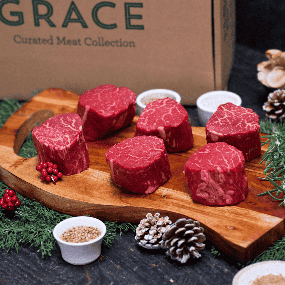 Black Opal F1 Wagyu wagyu filet mignon steaks, richly marbled red