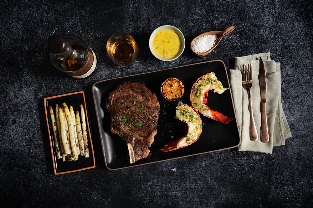 Herd & Grace gourmet surf and turf steak and lobster dinner